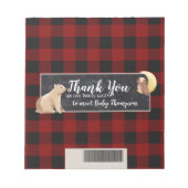Bearly Wait Baby Dusche Kariert Candy Bar Wrap Notizblock (Vorderseite)