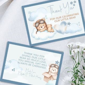 Bearly Wait Baby Shower Dankeskarte