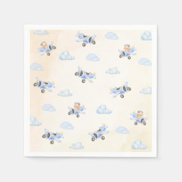Bearly Wait Baby Shower Flying Bear & Cloud  Serviette