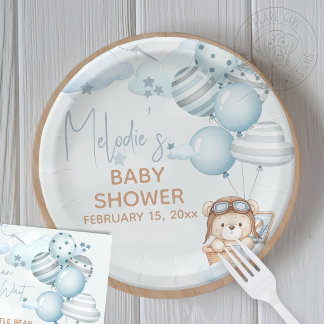 Bearly Wait Baby Shower Pappteller