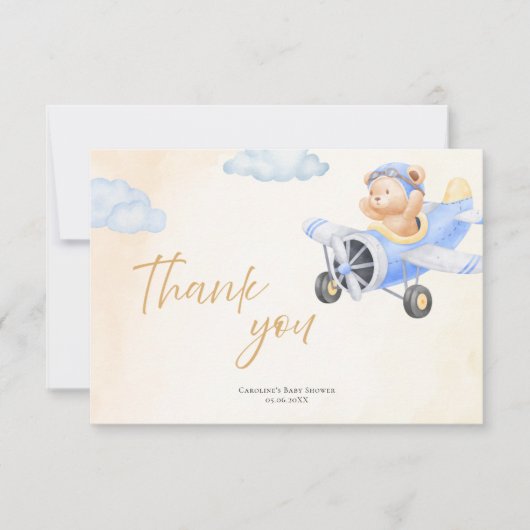 Bearly Wait Baby Shower Thank You Card Dankeskarte (Vorderseite)