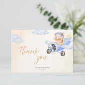 Bearly Wait Baby Shower Thank You Card Dankeskarte (Stehend Vorderseite)