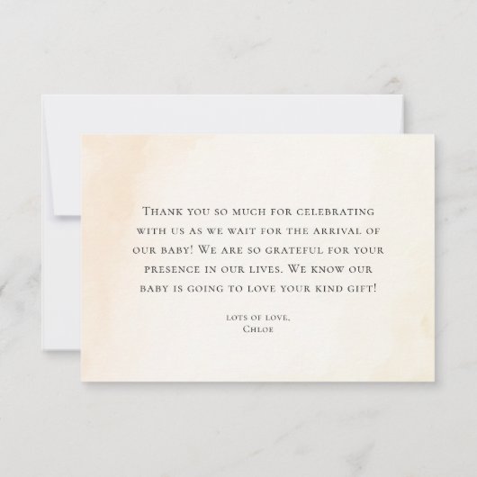 Bearly Wait Baby Shower Thank You Card Dankeskarte (Rückseite)