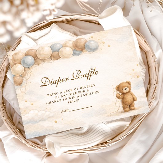 Bearly Wait Ballon Windel Raffle Begleitkarte