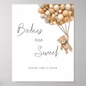 Bearly Wait Balloon Baby Dusche Sweet are Leckerei Poster (Vorne)