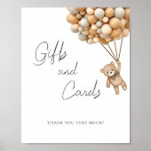 Bearly Wait Balloon Baby Duschgeschenke und Karten Poster (Vorne)
