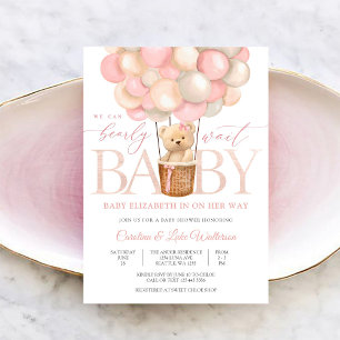 Bearly Wait Balloon Baby Shower Einladung