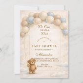 Bearly Wait Balloon Baby Shower Einladung (Vorderseite)