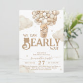 Bearly Wait Balloon Gender Neutral Baby Shower Einladung (Stehend Vorderseite)