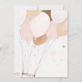Bearly Wait Balloons Bow Blush Girl Baby Dusche Einladung (Rückseite)