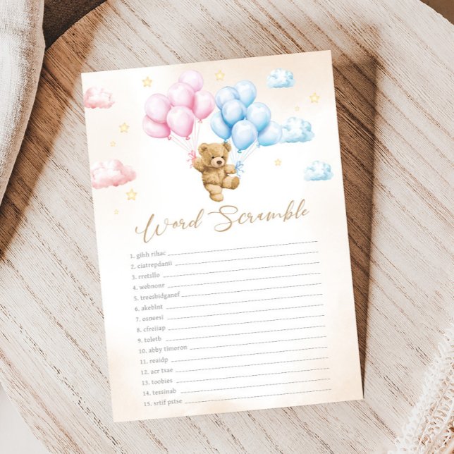 Bearly Wait Bär Geschlechtsenthüllung Wortverwirrs (Bear Gender Reveal Game)