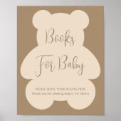Bearly Wait Beige Baby Shower Books For Baby Poster (Vorne)