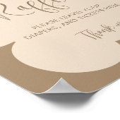 Bearly Wait Beige Baby Shower Diaper Raffle Poster (Ecke)