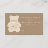 Bearly Wait Beige Baby Shower Diaper Raffle Ticket Begleitkarte (Vorderseite)