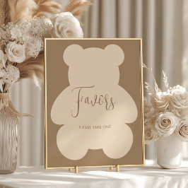 Bearly Wait Beige Geschenke für Baby Shower Poster