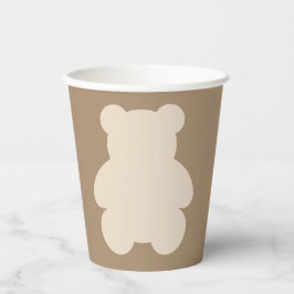 Bearly Wait Beige Teddy Bear Baby Shower Pappbecher