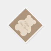 Bearly Wait Beige Teddybär-Baby-Party Serviette (Ecke)