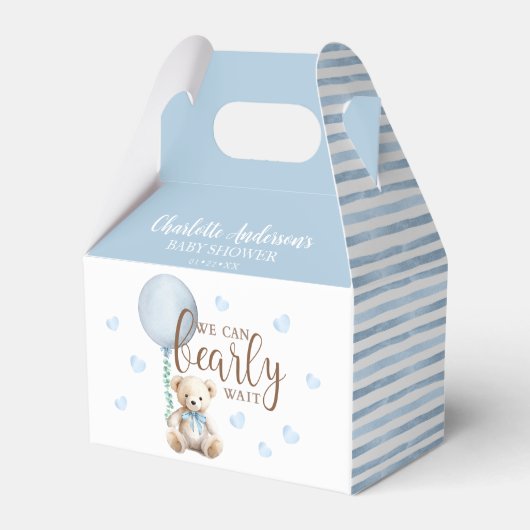 Bearly Wait Blue Baby Dusche Fevor Box Geschenkschachtel (Vorderseite)