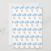 Bearly Wait Blue Balloon Boy Baby Dusche Einladung (Rückseite)
