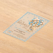 Bearly Wait Blue Boy Baby Dusche Acryleinladungen (Ablage )