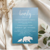 Bearly Wait Blue Gradient Baby Dusche Einladung