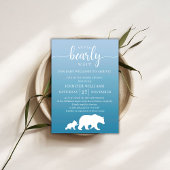 Bearly Wait Blue Gradient Baby Dusche Einladung