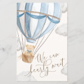 Bearly Wait Blue Guess Who Baby Shower Game (Rückseite)