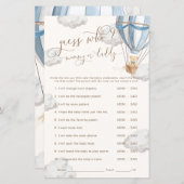 Bearly Wait Blue Guess Who Baby Shower Game (Vorne/Hinten)