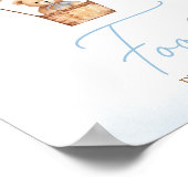 Bearly Wait Blue Hot Air Ballon Babydusche Nahrung Poster (Ecke)