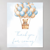 Bearly Wait Blue Hot Air Vielen Dank für Ihr Komme Poster (Vorne)