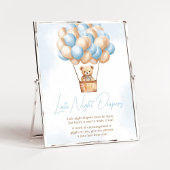 Bearly Wait Blue HotAir Ballon Spate Night Diapers Poster