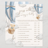 Bearly Wait Blue Rate Mal Baby Shower Spiel (Vorne/Hinten)