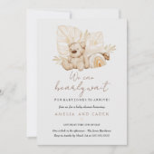 Bearly Wait Boho Baby Dusche Einladung (Vorderseite)