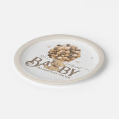 Bearly Wait Boho Ballon Neutral Baby Dusche Pappteller (Schrägansicht)