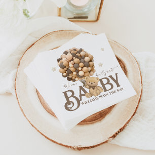 Bearly Wait Boho Ballon Neutral Baby Dusche Serviette