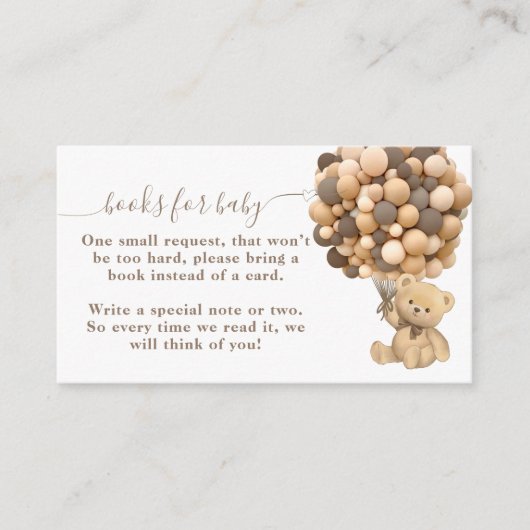 Bearly Wait Boho Ballon Neutral Baby Shower Book Begleitkarte (Vorderseite)