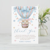 Bearly Wait Boy Girl Twins Baby Dusche Dankeskarte (Stehend Vorderseite)