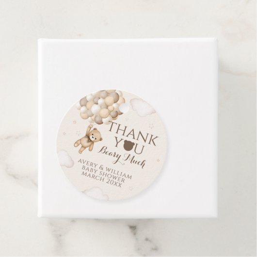 Bearly Wait Brown Bear Balloon Baby Dusche Geschenkanhänger (Beispiel)