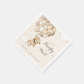 Bearly Wait Brown Bear Balloon Baby Dusche Serviette (Ecke)