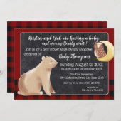 Bearly Wait Buffalo Kariert Baby Dusche Einladung (Vorne/Hinten)
