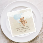 Bearly Wait Dusty Blue Teddy Bear Napkins Serviette
