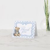 Bearly Wait Elegant Bear Baby Shower Dankeskarte (Vorderseite)