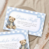 Bearly Wait Elegant Bear Baby Shower Diaper Raffle Begleitkarte