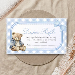 Bearly Wait Elegant Bear Baby Shower Diaper Raffle Begleitkarte