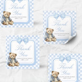 Bearly Wait Elegant Bear Baby Shower Quadratischer Aufkleber