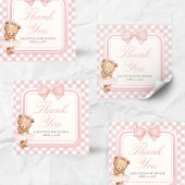 Bearly Wait Elegant Bear Baby Shower Quadratischer Aufkleber