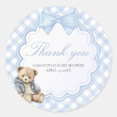 Bearly Wait Elegant Bear Baby Shower Runder Aufkleber (Vorderseite)