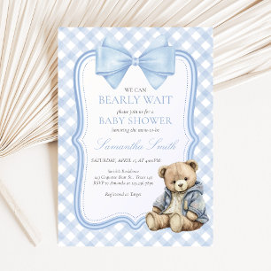 Bearly Wait Eleganter Bär Baby Shower Einladung