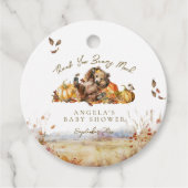 Bearly Wait Fall Woodland Watercolor Babydusche Geschenkanhänger (Vorderseite)