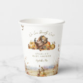 Bearly Wait Fall Woodland Watercolor Babydusche Pappbecher (Rückseite)